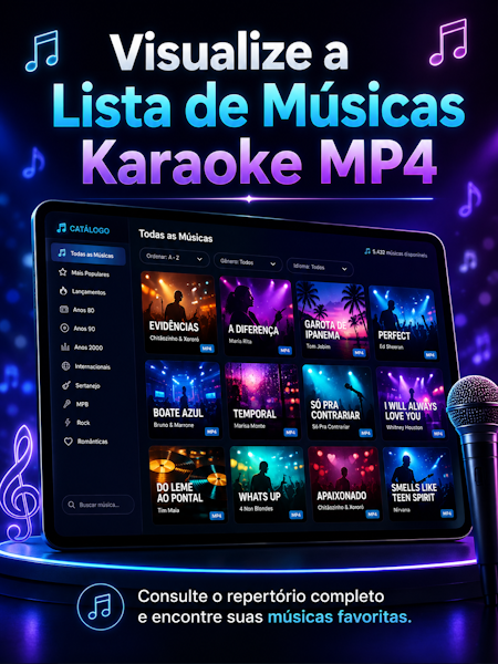 Catálogo TVK Karaoke com milhares de músicas MP4